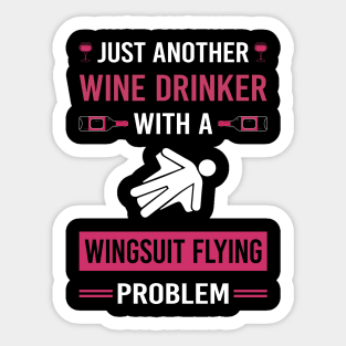 Wine Drinker Wingsuit Flying Wingsuiting Sticker